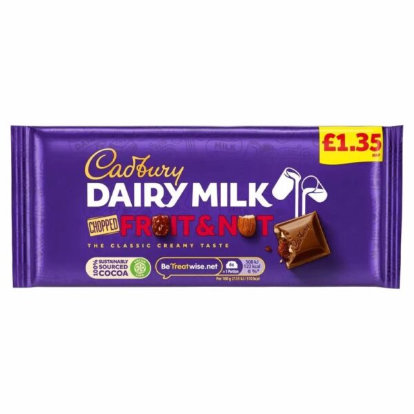 Dairy milk Fruit nut x 22